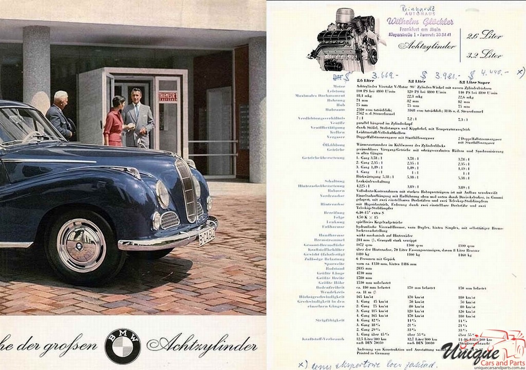 1957 BMW 502 Brochure Page 7